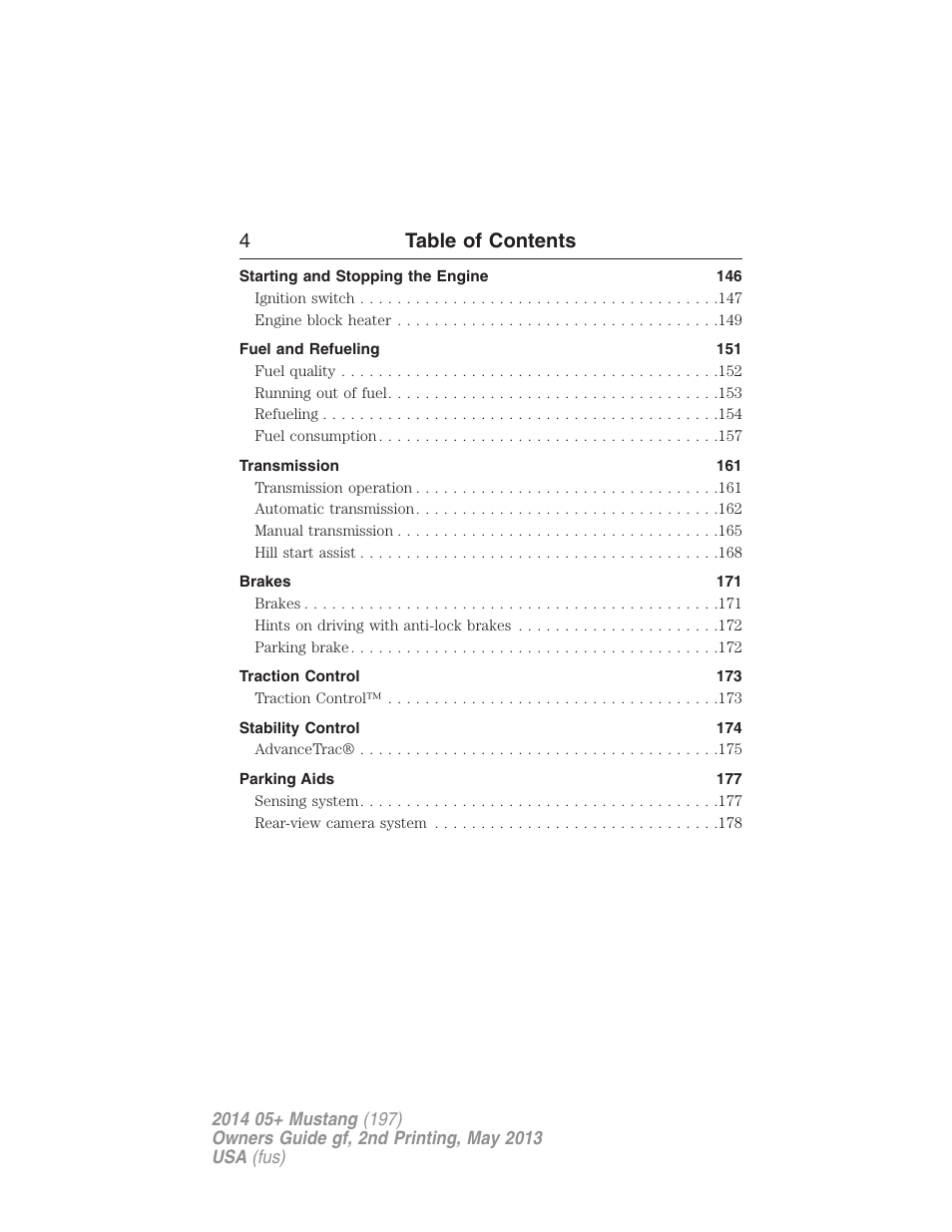 4table of contents | FORD 2014 Mustang v.2 User Manual | Page 5 / 455