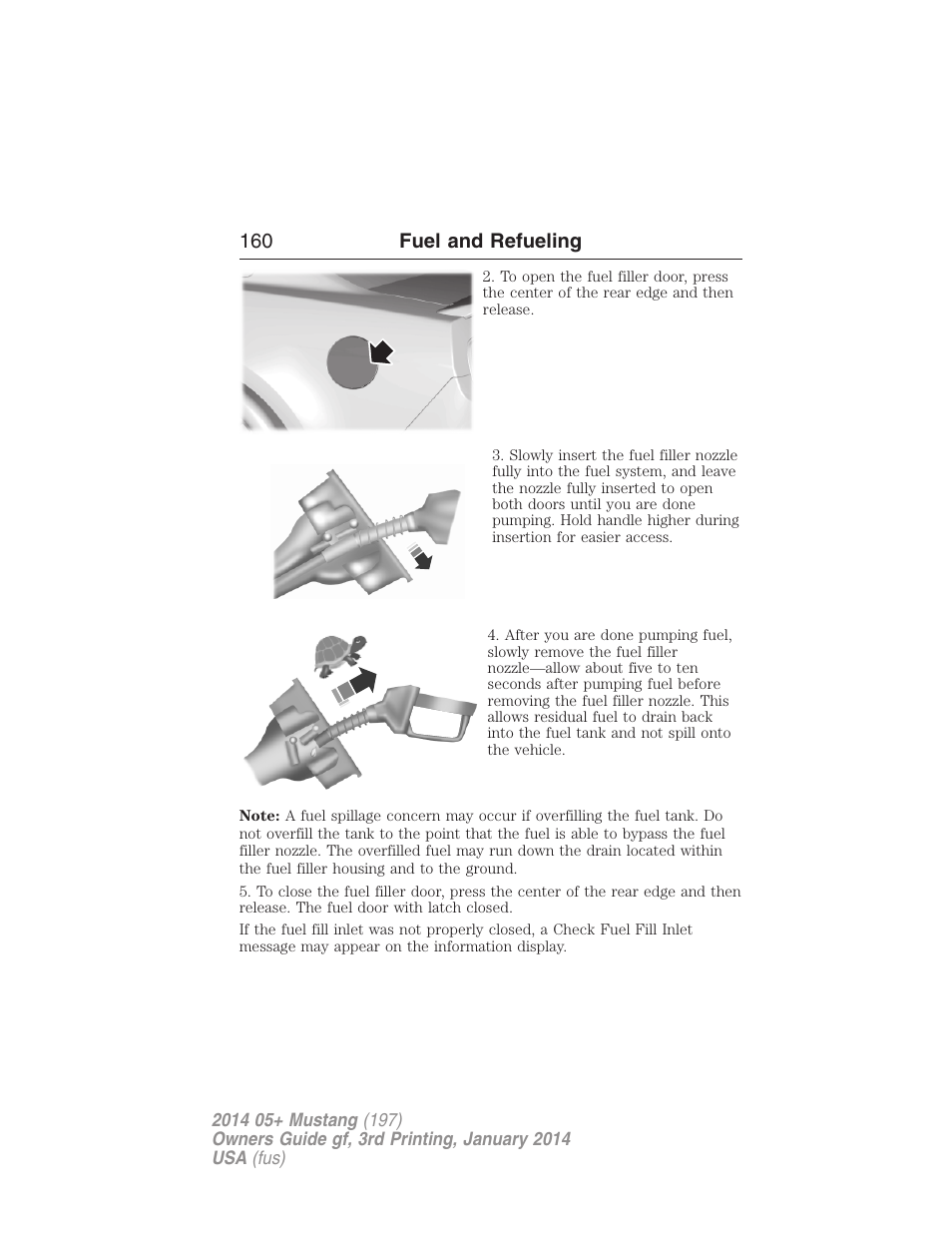 160 fuel and refueling | FORD 2014 Mustang v.3 User Manual | Page 161 / 463