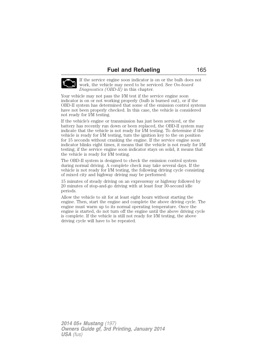 Fuel and refueling 165 | FORD 2014 Mustang v.3 User Manual | Page 166 / 463