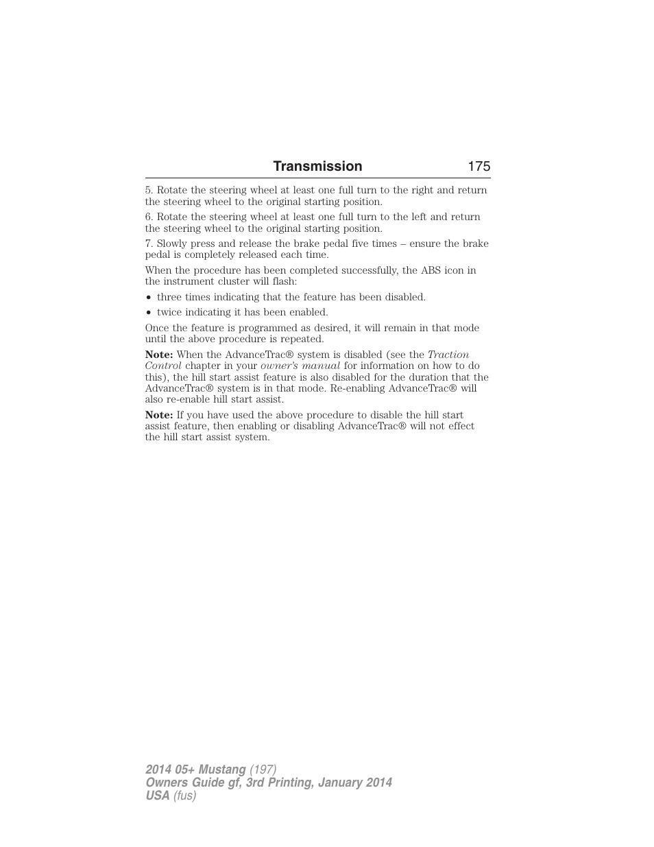 Transmission 175 | FORD 2014 Mustang v.3 User Manual | Page 176 / 463