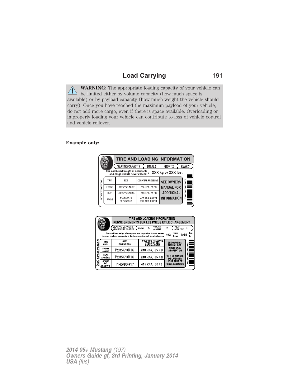 FORD 2014 Mustang v.3 User Manual | Page 192 / 463
