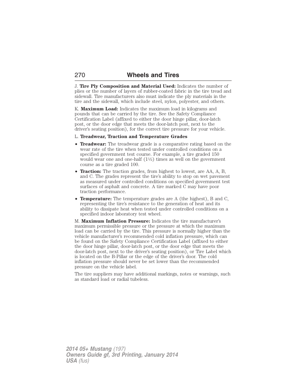 270 wheels and tires | FORD 2014 Mustang v.3 User Manual | Page 271 / 463