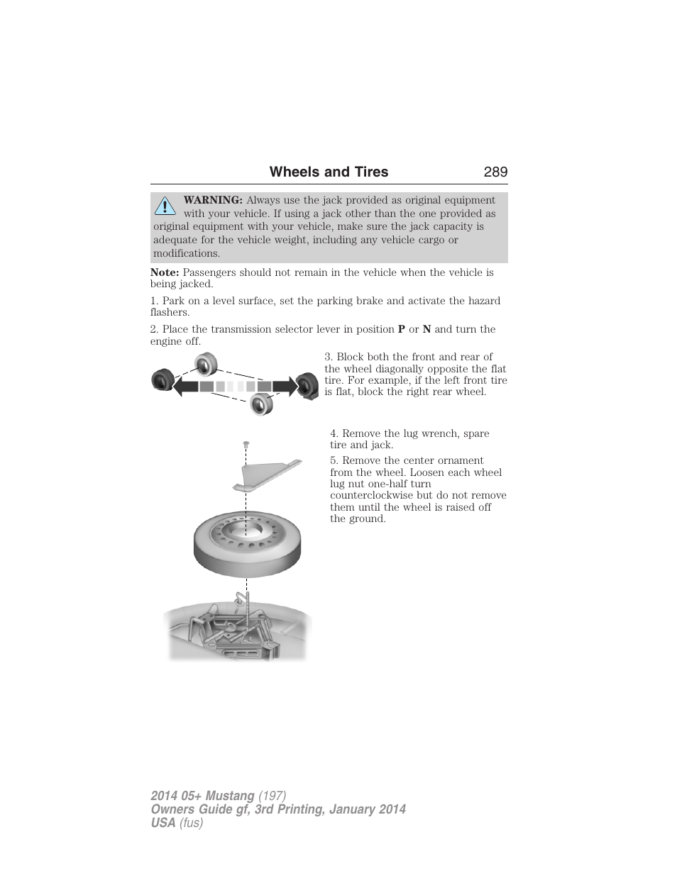 Wheels and tires 289 | FORD 2014 Mustang v.3 User Manual | Page 290 / 463