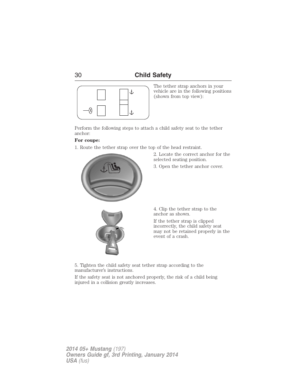 30 child safety | FORD 2014 Mustang v.3 User Manual | Page 31 / 463