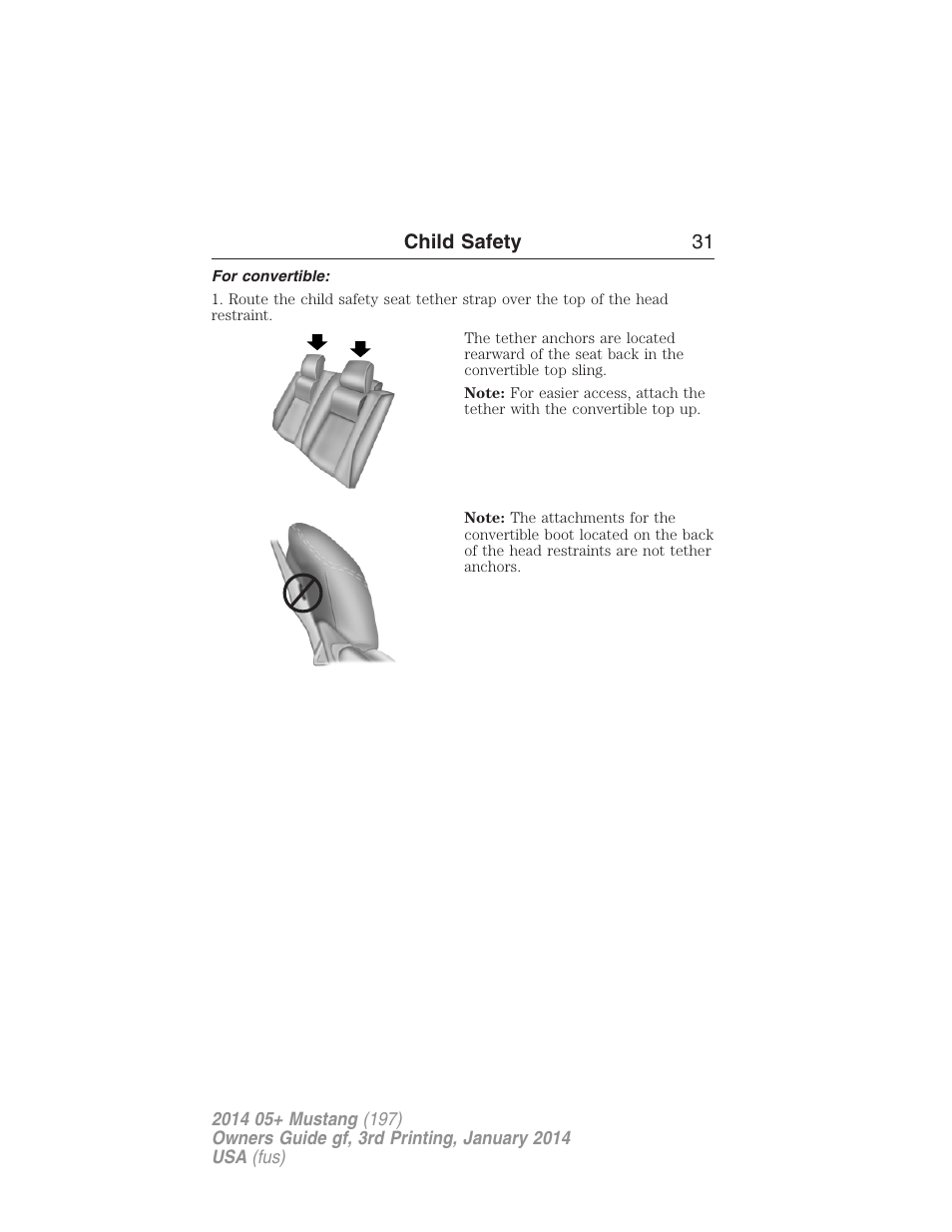 For convertible | FORD 2014 Mustang v.3 User Manual | Page 32 / 463