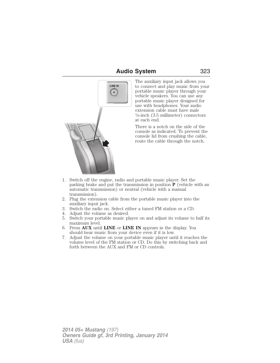 Audio system 323 | FORD 2014 Mustang v.3 User Manual | Page 324 / 463