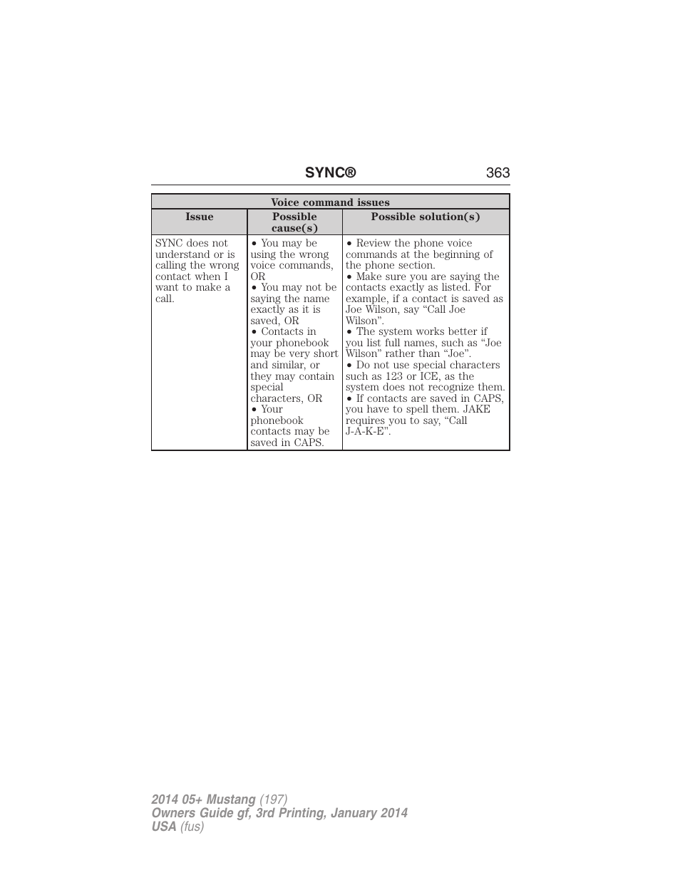 Sync® 363 | FORD 2014 Mustang v.3 User Manual | Page 364 / 463