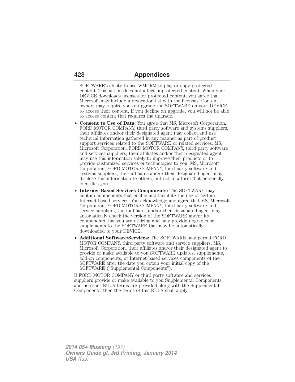 428 appendices | FORD 2014 Mustang v.3 User Manual | Page 429 / 463