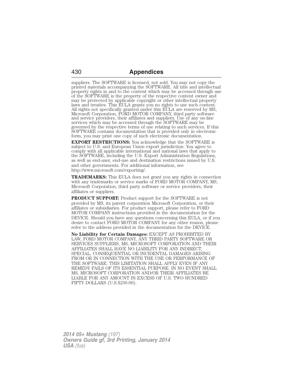 FORD 2014 Mustang v.3 User Manual | Page 431 / 463
