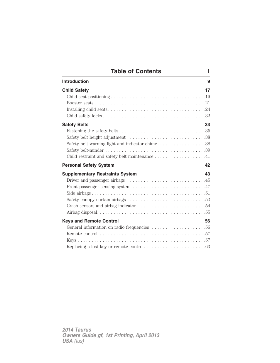 FORD 2014 Taurus v.1 User Manual | Page 2 / 550