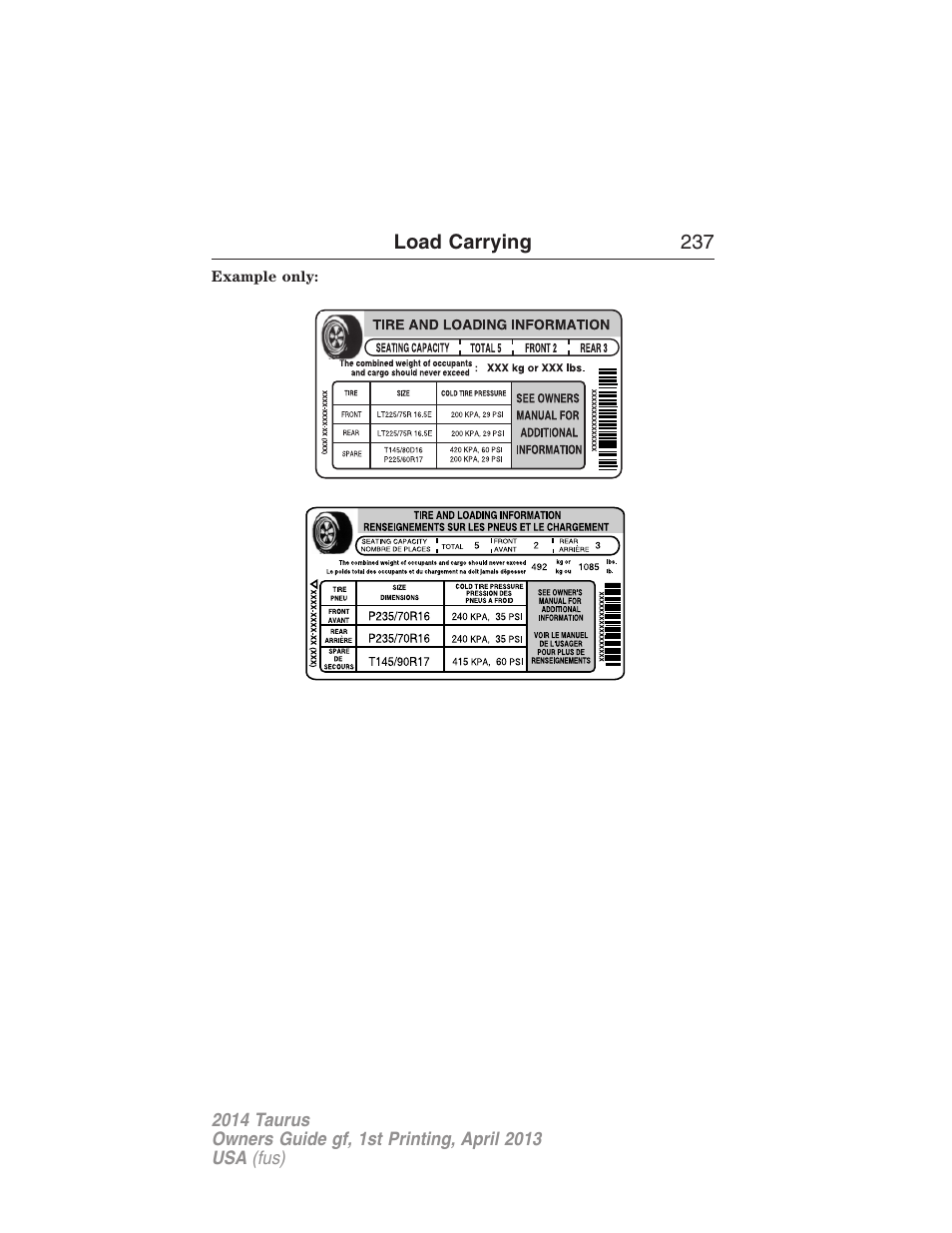 FORD 2014 Taurus v.1 User Manual | Page 238 / 550