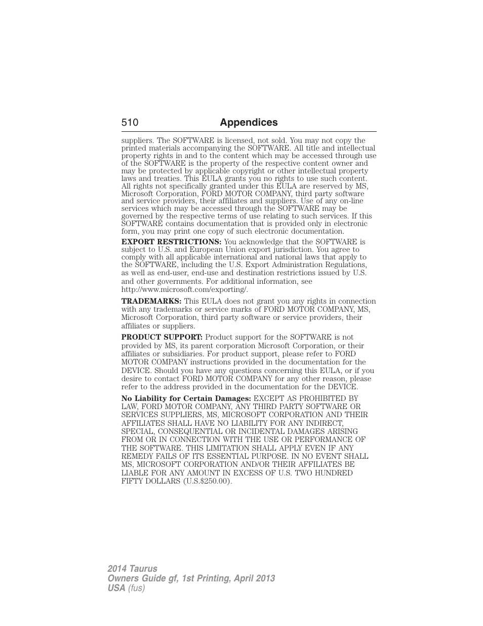 FORD 2014 Taurus v.1 User Manual | Page 511 / 550