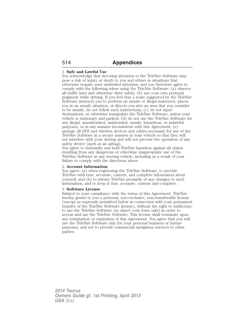 FORD 2014 Taurus v.1 User Manual | Page 515 / 550