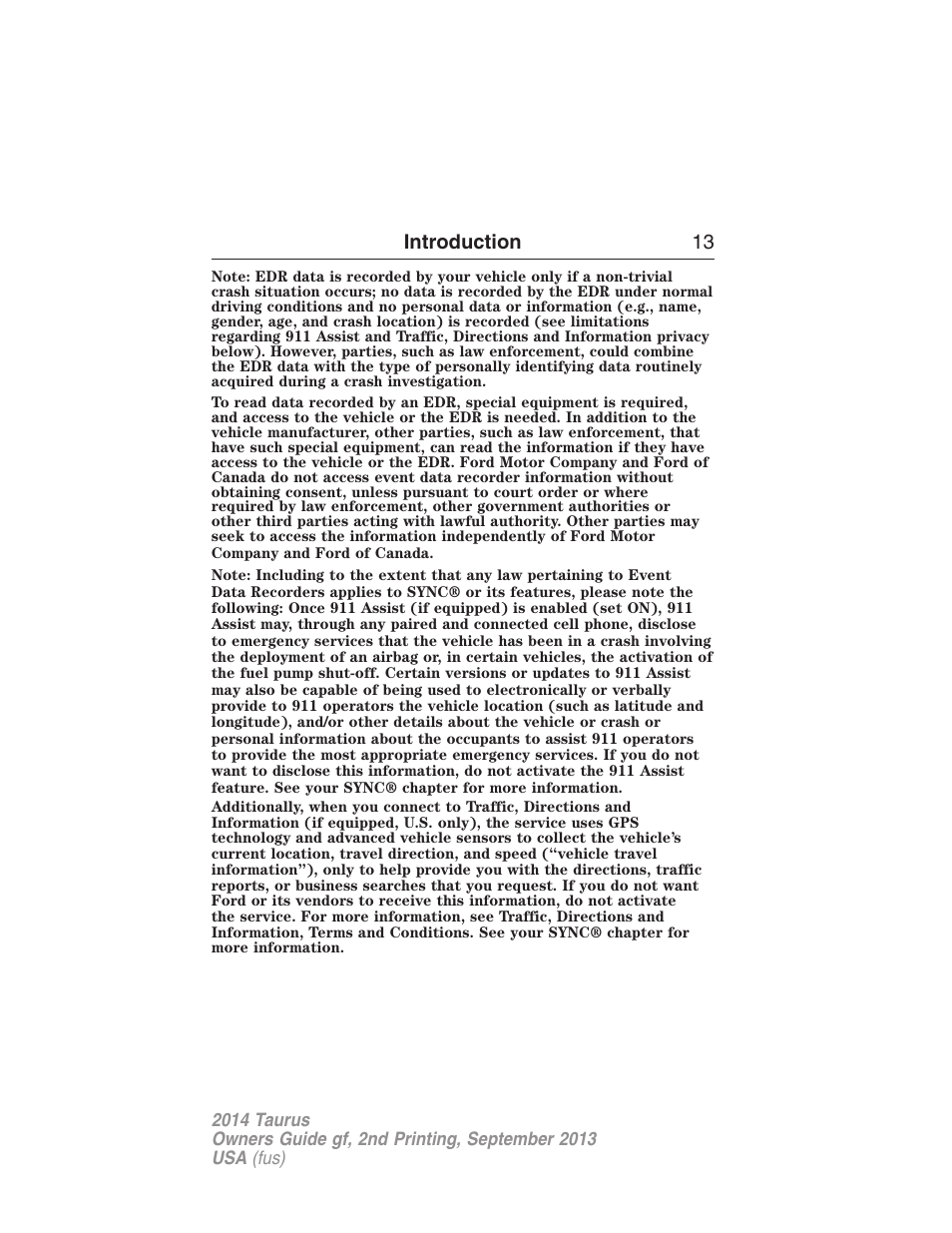 FORD 2014 Taurus v.2 User Manual | Page 14 / 554