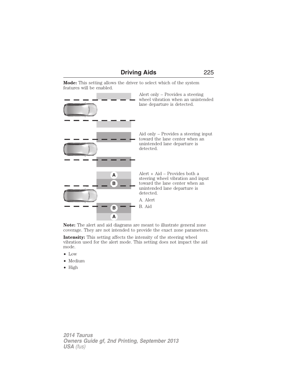 Driving aids 225 | FORD 2014 Taurus v.2 User Manual | Page 226 / 554