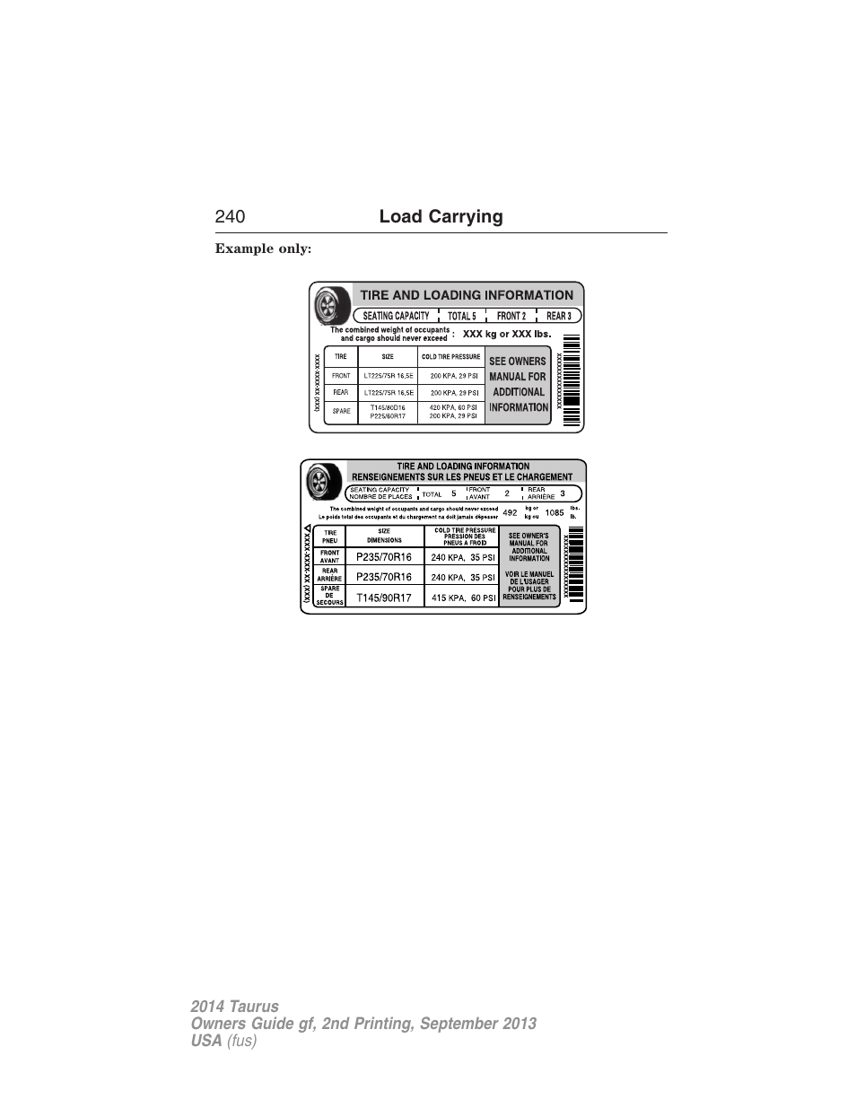 FORD 2014 Taurus v.2 User Manual | Page 241 / 554