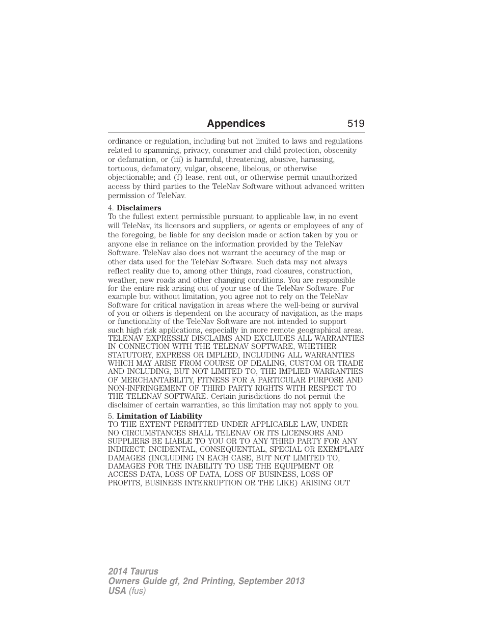 FORD 2014 Taurus v.2 User Manual | Page 520 / 554