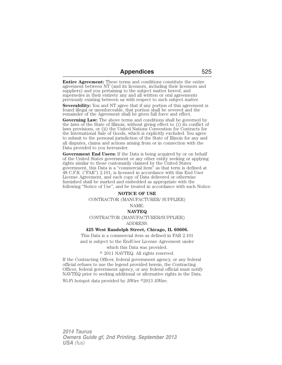 Appendices 525 | FORD 2014 Taurus v.2 User Manual | Page 526 / 554