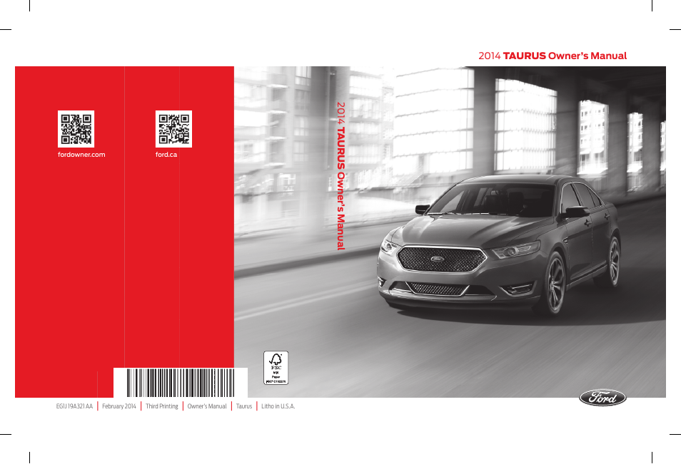 FORD 2014 Taurus v.3 User Manual | 553 pages