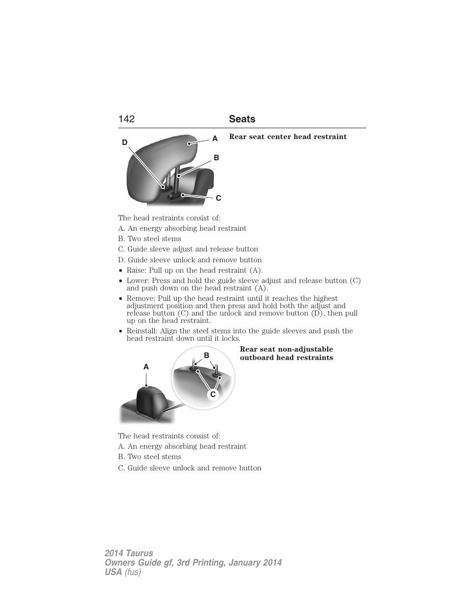 142 seats | FORD 2014 Taurus v.3 User Manual | Page 143 / 553
