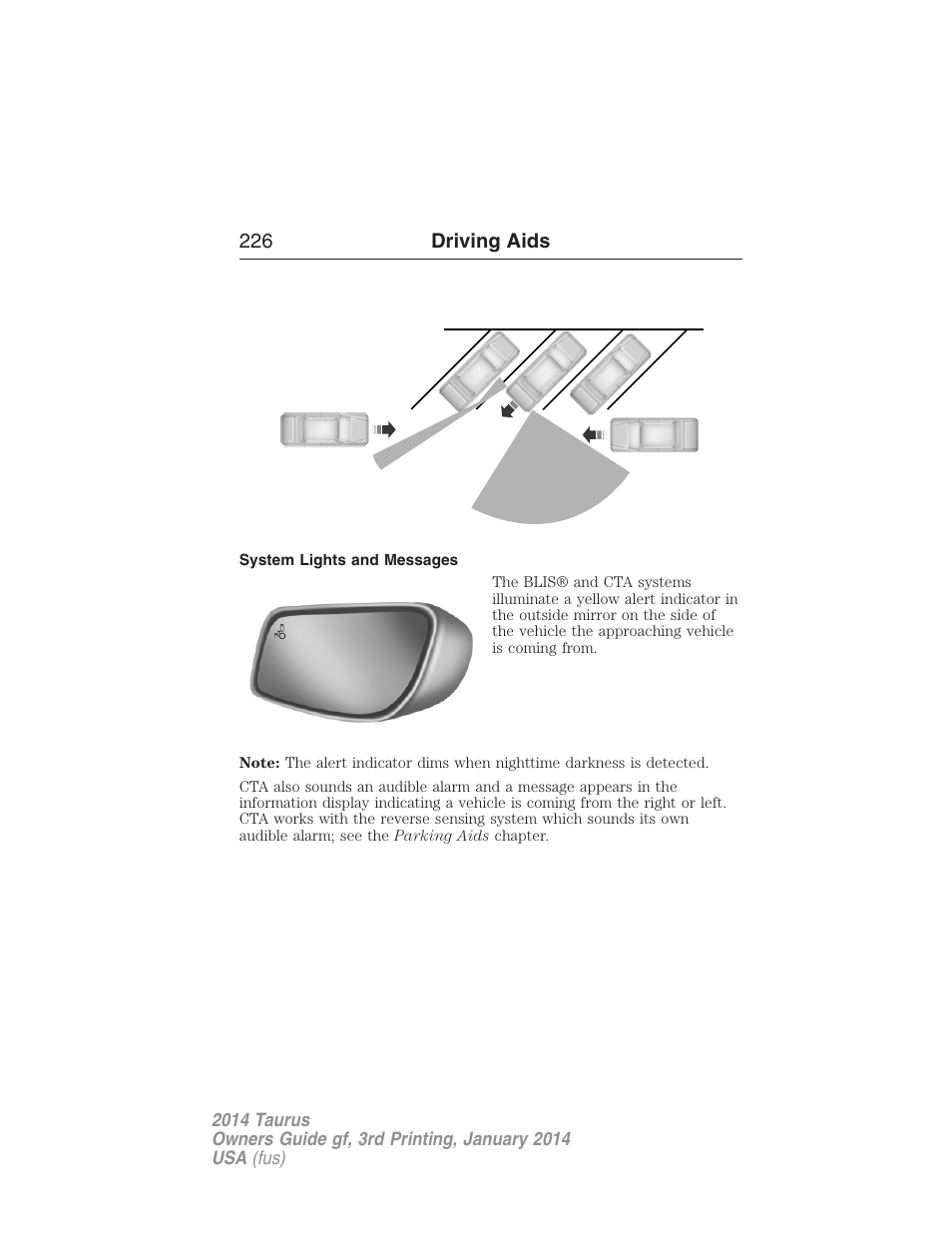 System lights and messages | FORD 2014 Taurus v.3 User Manual | Page 227 / 553