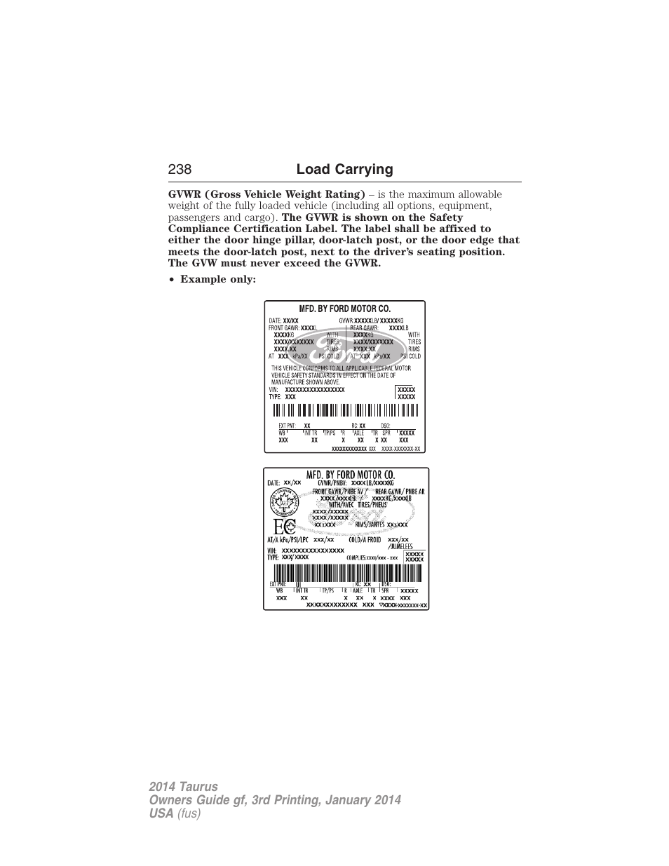 FORD 2014 Taurus v.3 User Manual | Page 239 / 553