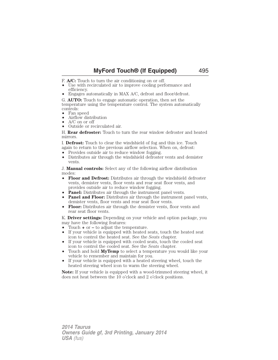 Myford touch® (if equipped) 495 | FORD 2014 Taurus v.3 User Manual | Page 496 / 553
