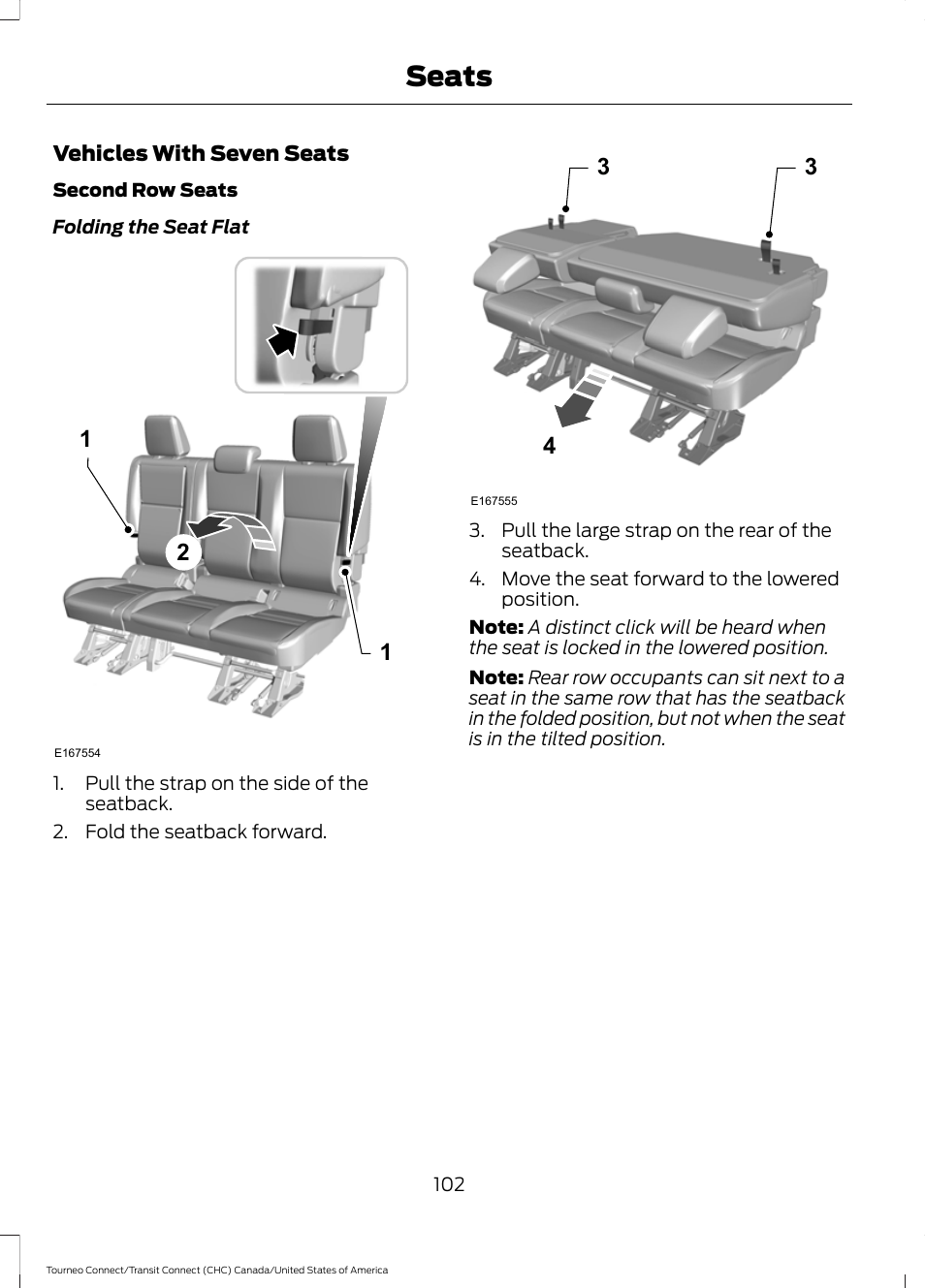 Seats | FORD 2014 Transit Connect v.1 User Manual | Page 105 / 401
