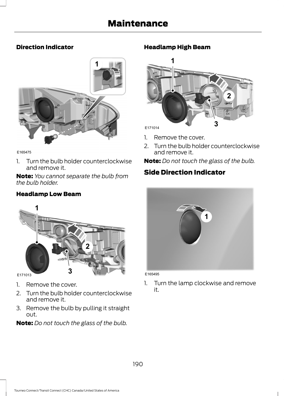 Maintenance | FORD 2014 Transit Connect v.1 User Manual | Page 193 / 401