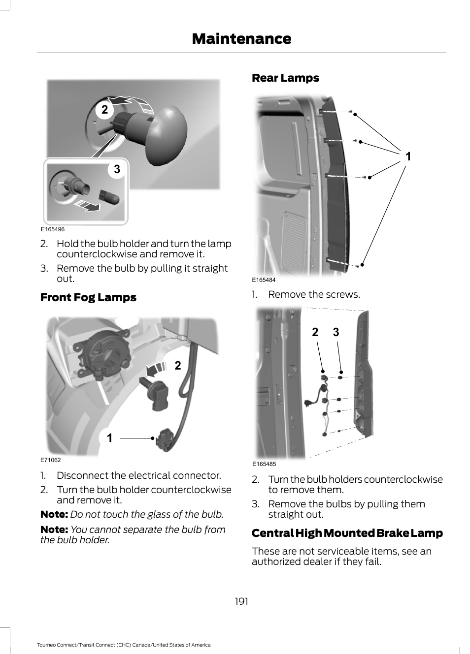 Maintenance | FORD 2014 Transit Connect v.1 User Manual | Page 194 / 401
