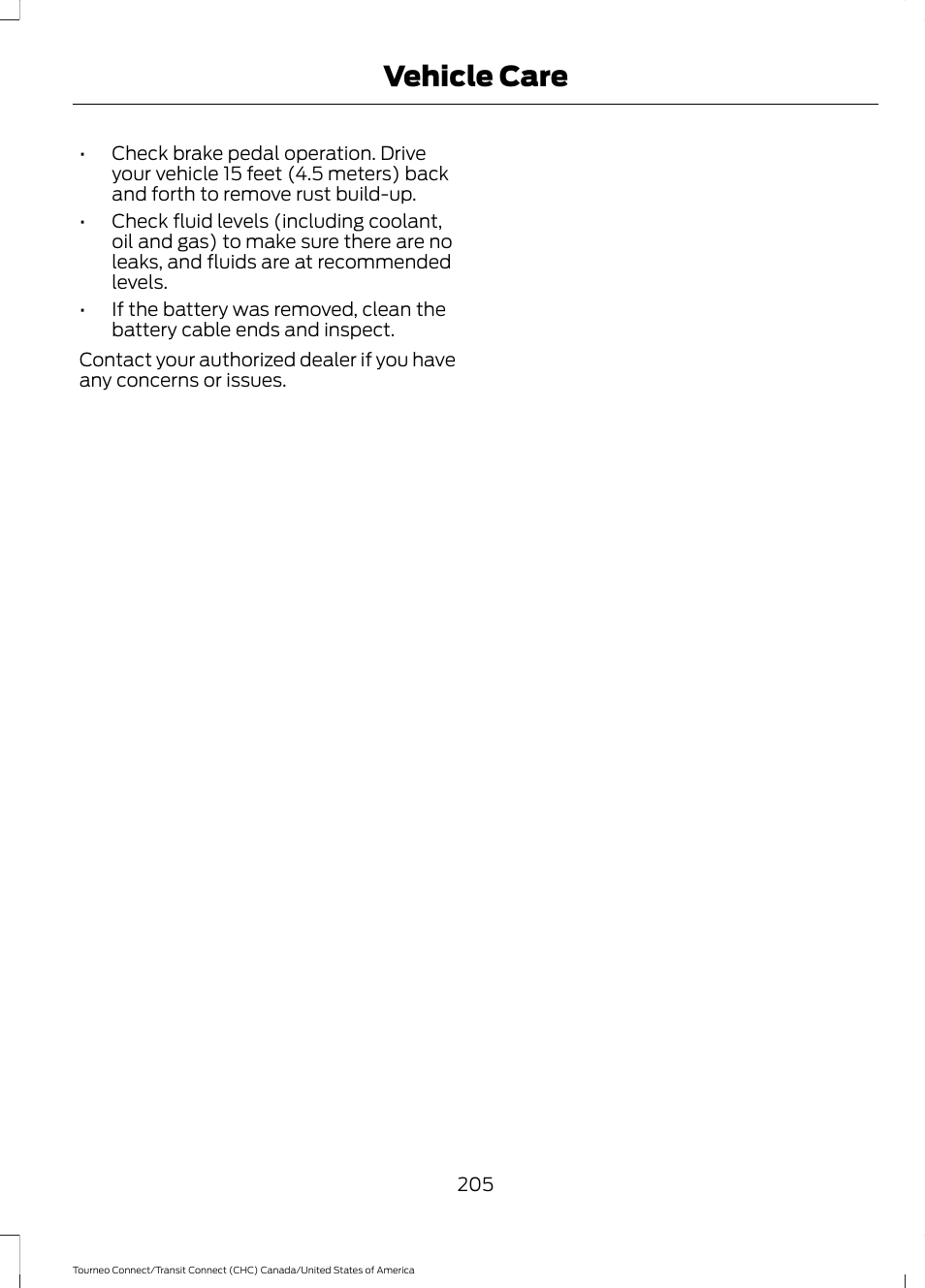 Vehicle care | FORD 2014 Transit Connect v.1 User Manual | Page 208 / 401