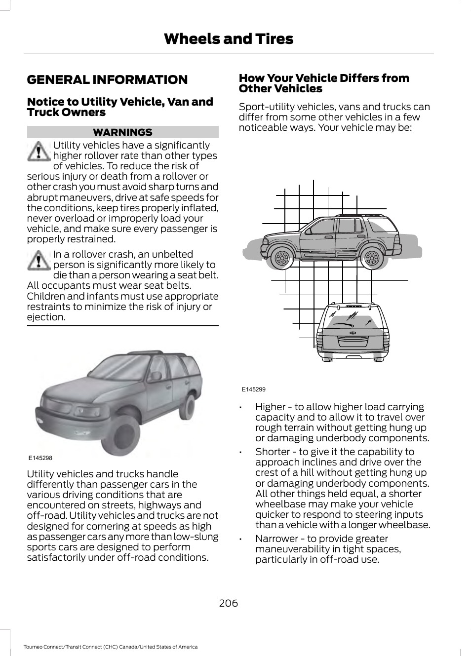 Wheels and tires, General information | FORD 2014 Transit Connect v.1 User Manual | Page 209 / 401