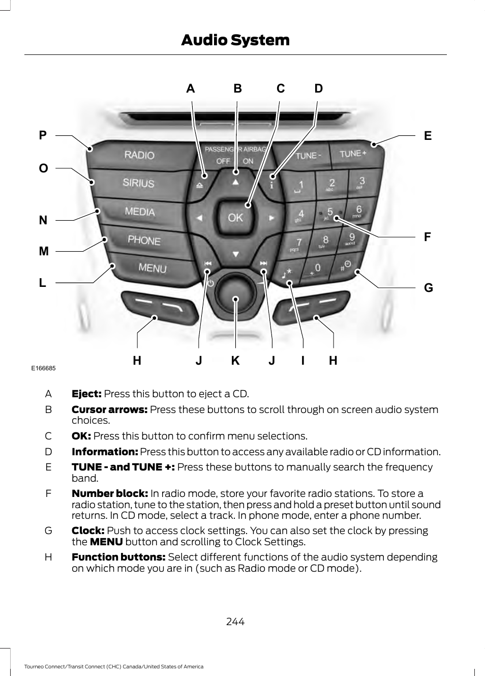 Audio system | FORD 2014 Transit Connect v.1 User Manual | Page 247 / 401