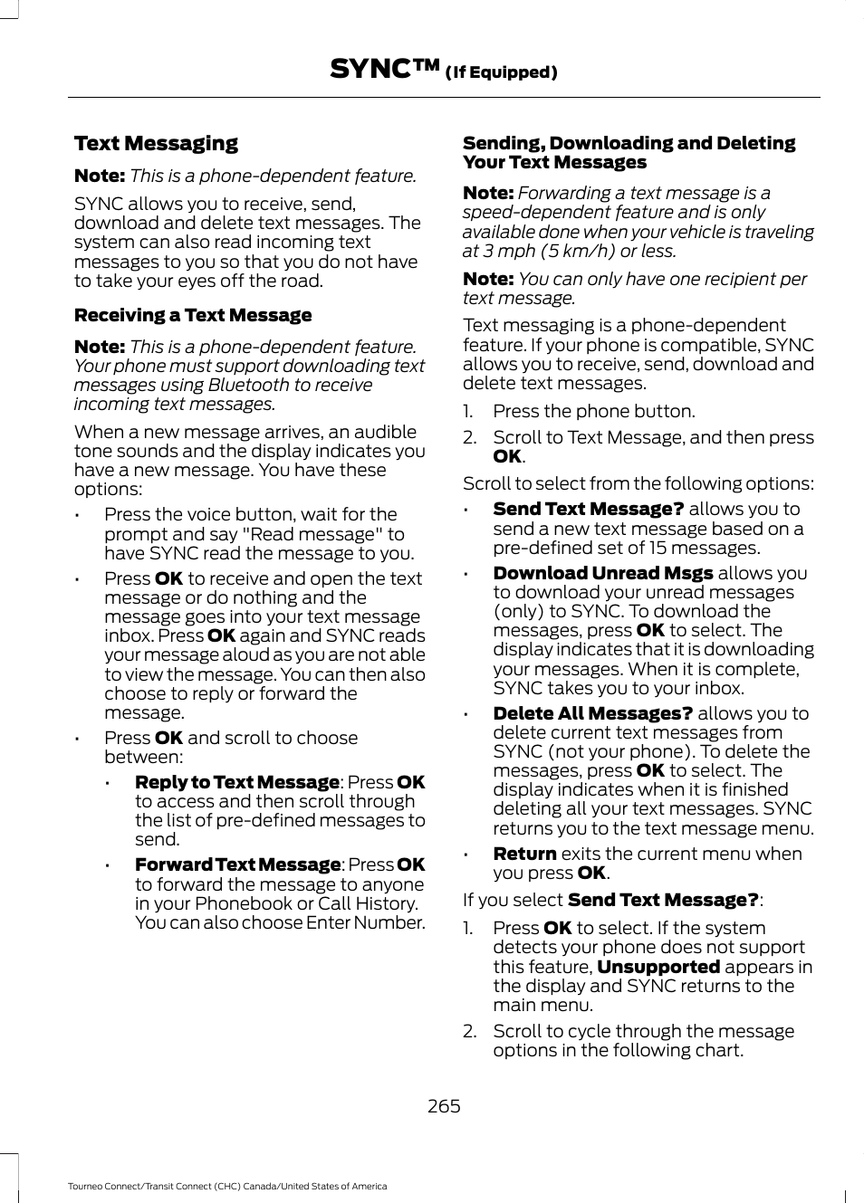Sync | FORD 2014 Transit Connect v.1 User Manual | Page 268 / 401