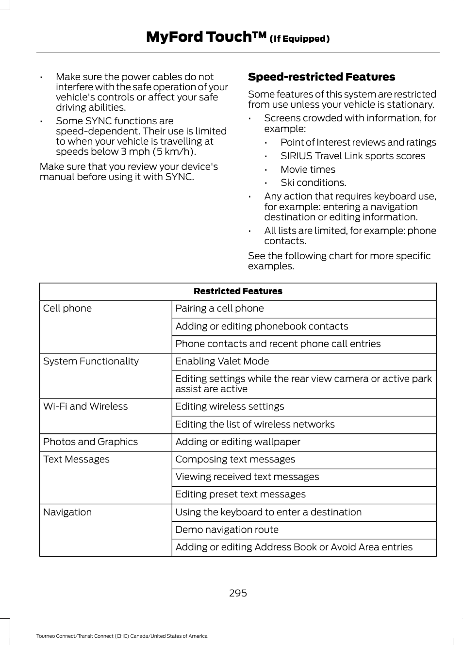 Myford touch | FORD 2014 Transit Connect v.1 User Manual | Page 298 / 401