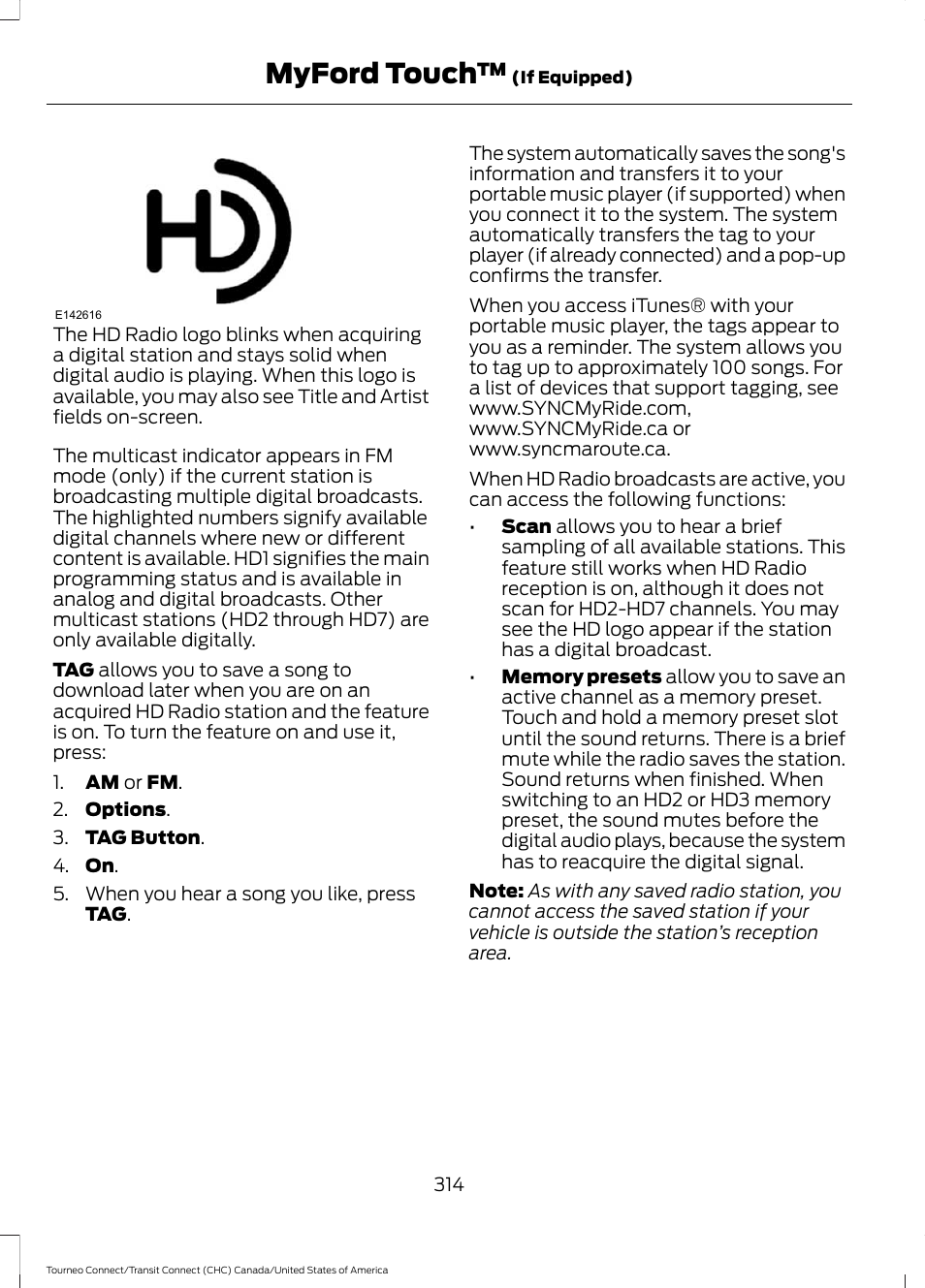 Myford touch | FORD 2014 Transit Connect v.1 User Manual | Page 317 / 401