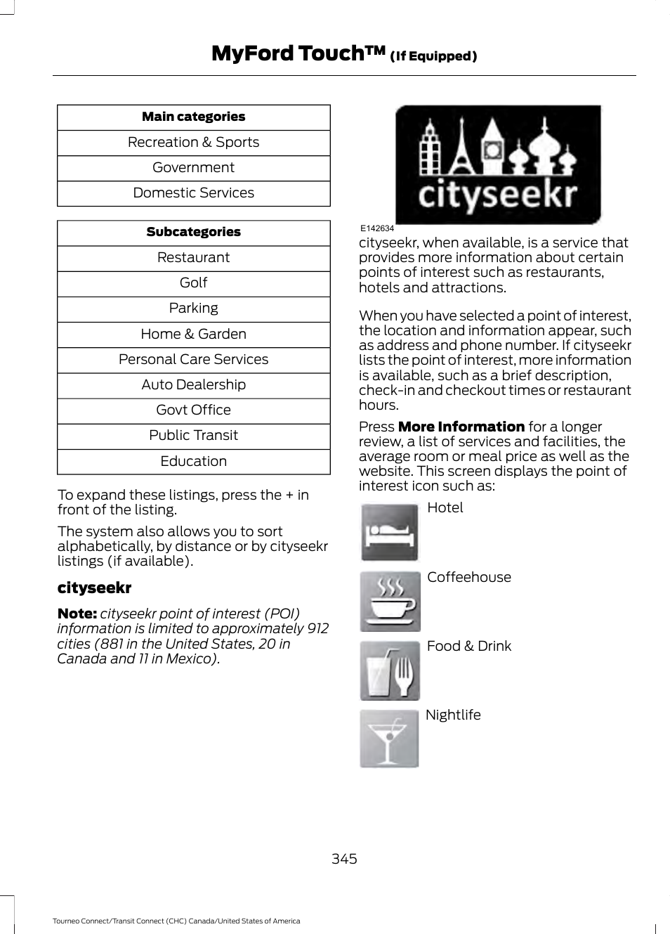 Myford touch | FORD 2014 Transit Connect v.1 User Manual | Page 348 / 401