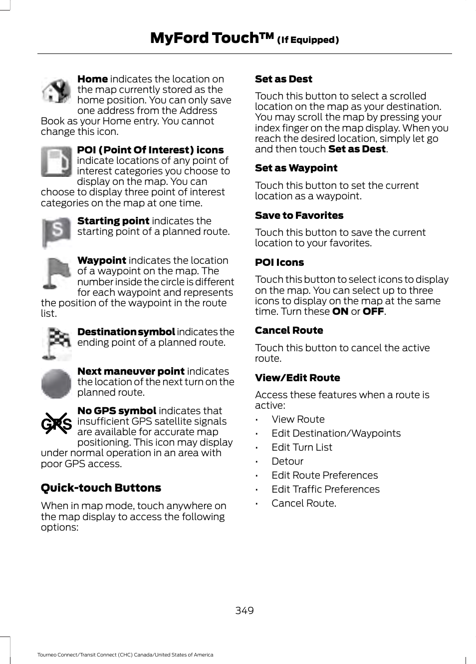 Myford touch | FORD 2014 Transit Connect v.1 User Manual | Page 352 / 401