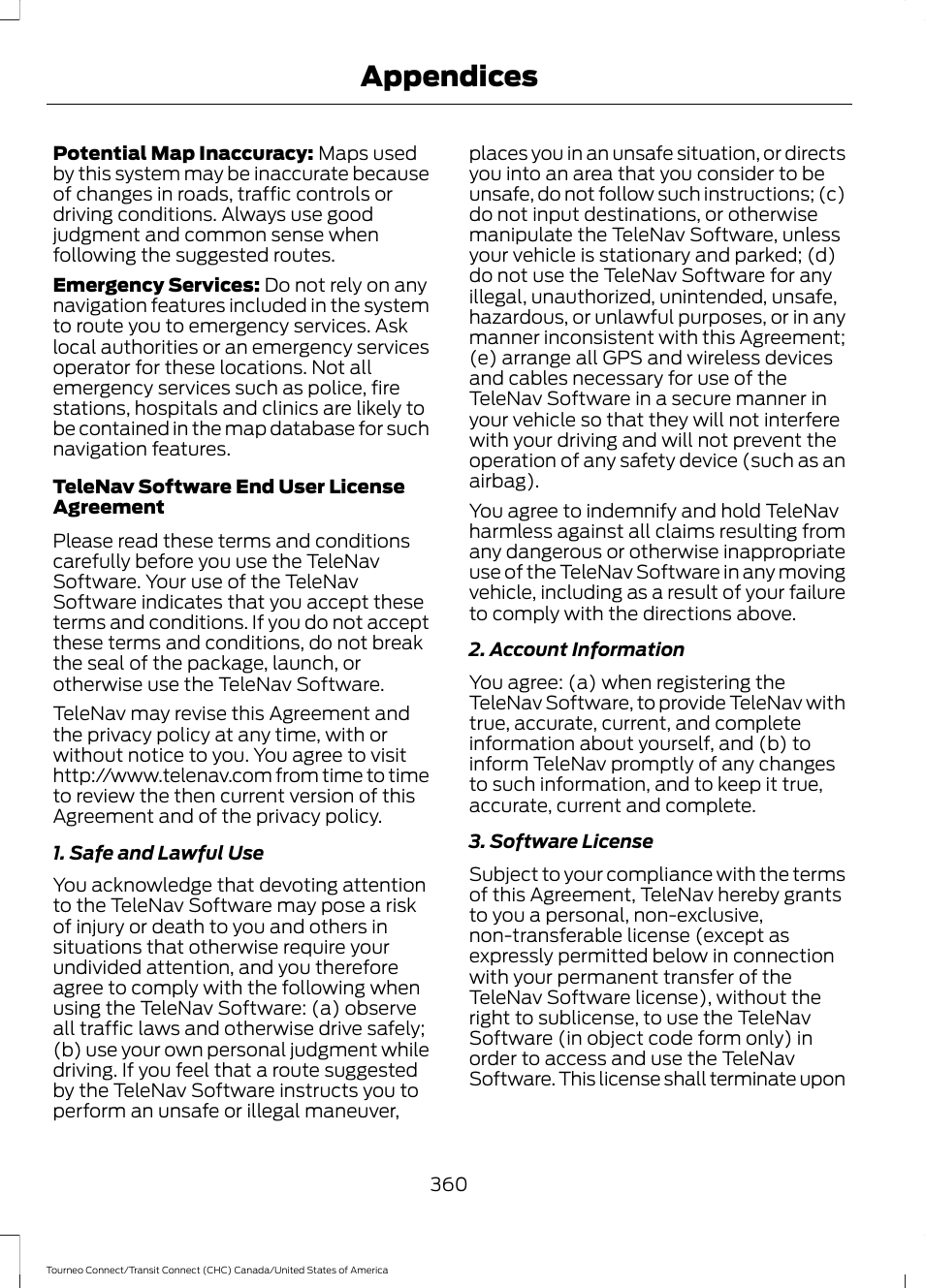 Appendices | FORD 2014 Transit Connect v.1 User Manual | Page 363 / 401