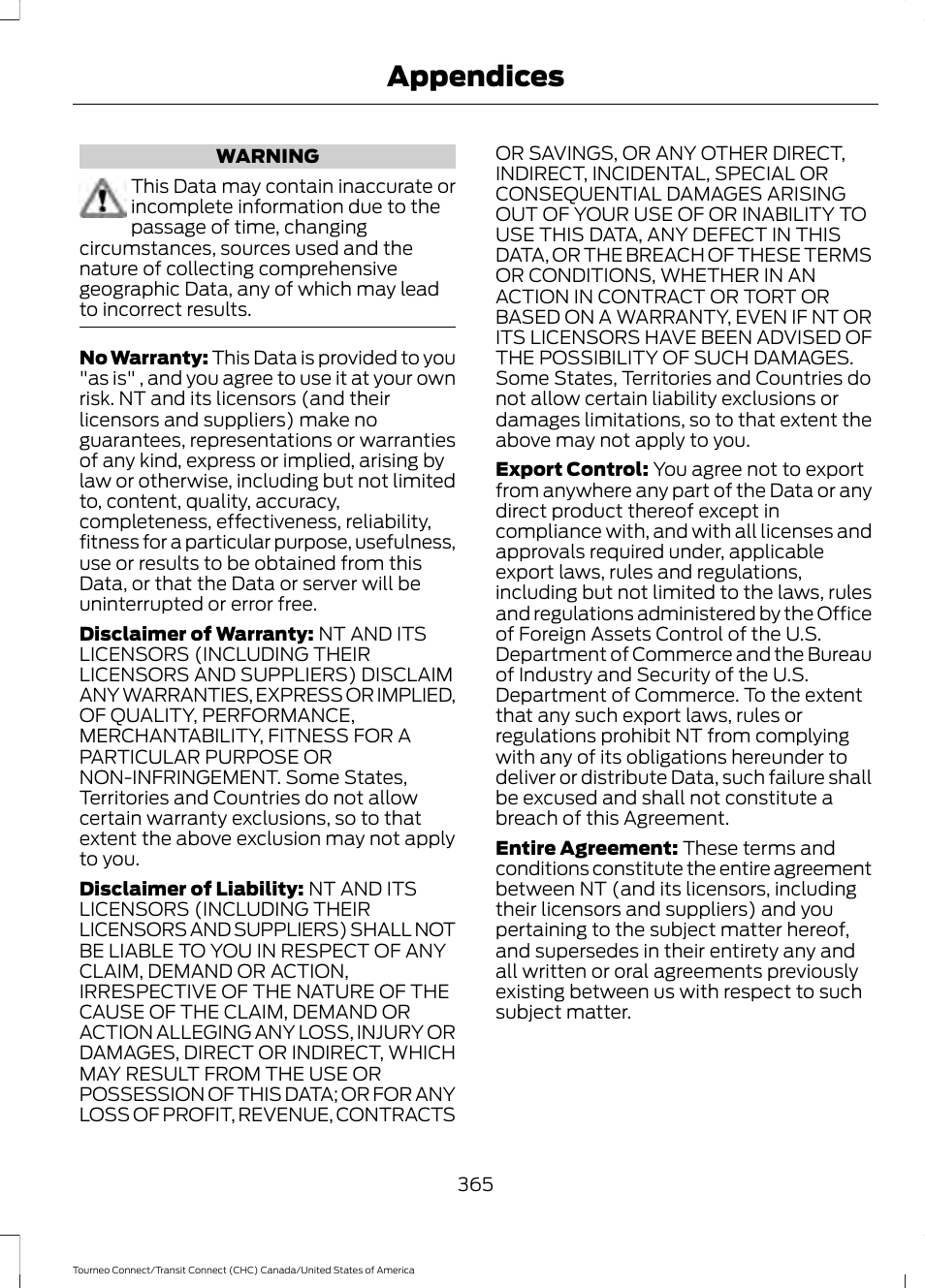 Appendices | FORD 2014 Transit Connect v.1 User Manual | Page 368 / 401