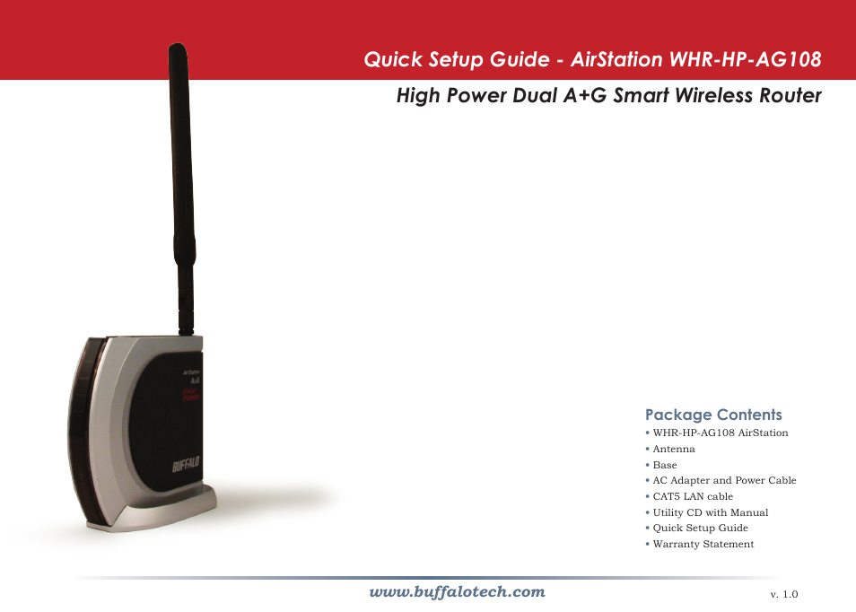 Buffalo Technology Buffalo AirStation WHR-HP-AG108 User Manual | 7 pages
