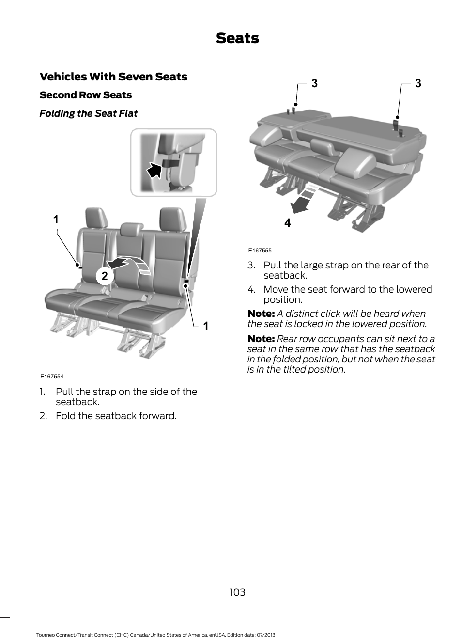 Seats | FORD 2014 Transit Connect v.2 User Manual | Page 106 / 404