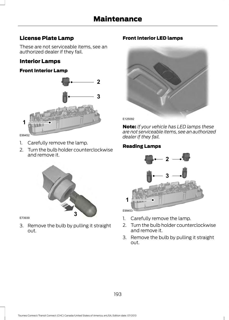 Maintenance | FORD 2014 Transit Connect v.2 User Manual | Page 196 / 404
