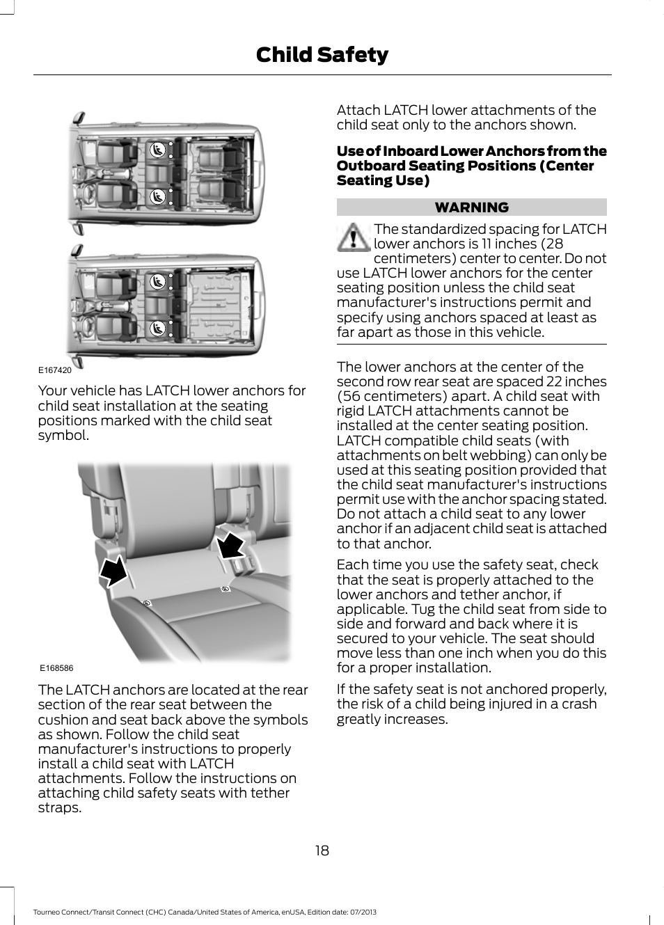 Child safety | FORD 2014 Transit Connect v.2 User Manual | Page 21 / 404