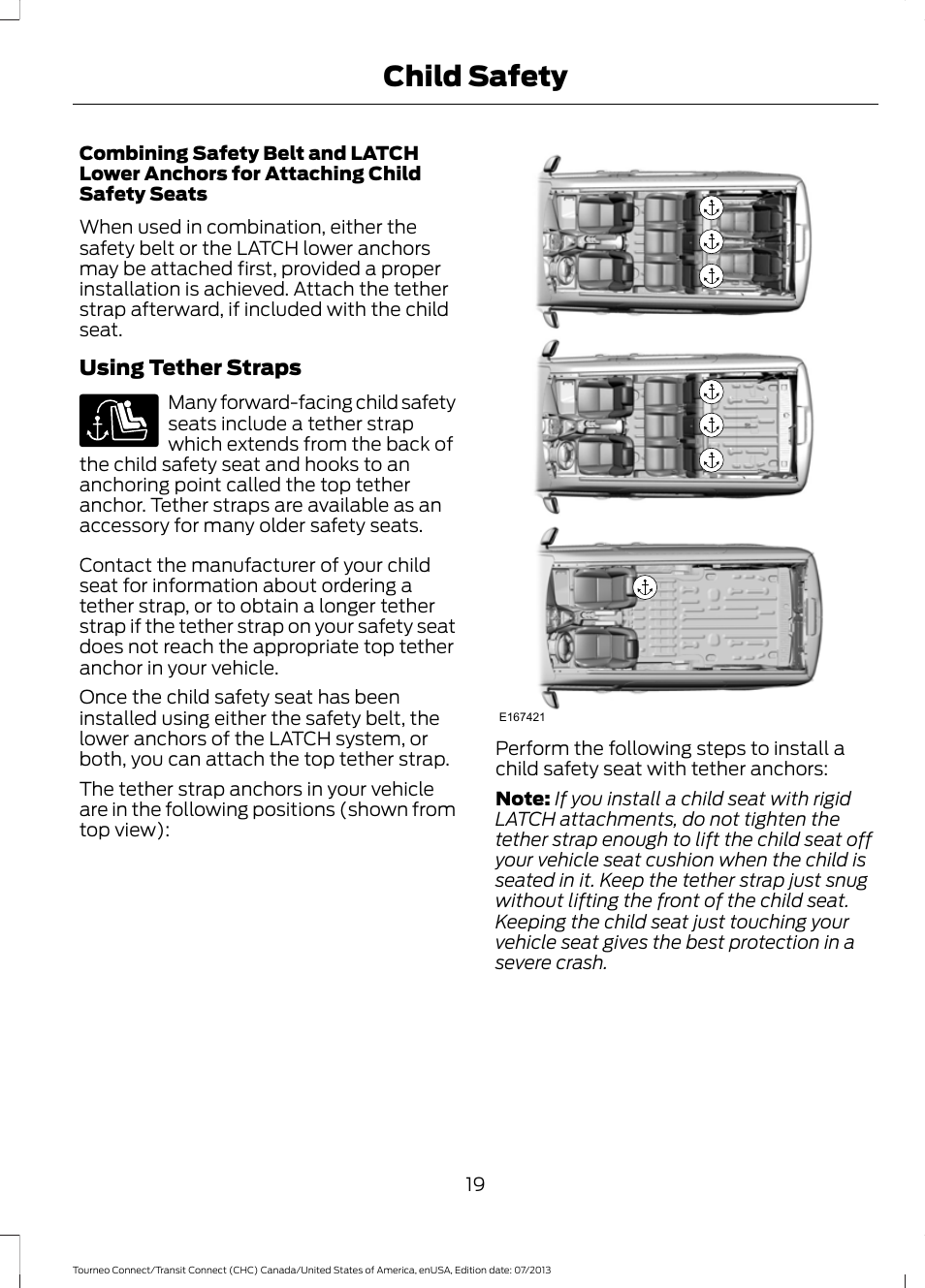 Child safety | FORD 2014 Transit Connect v.2 User Manual | Page 22 / 404