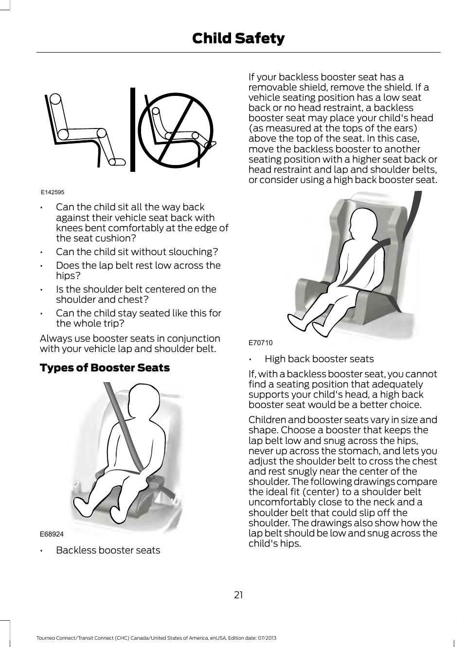 Child safety | FORD 2014 Transit Connect v.2 User Manual | Page 24 / 404