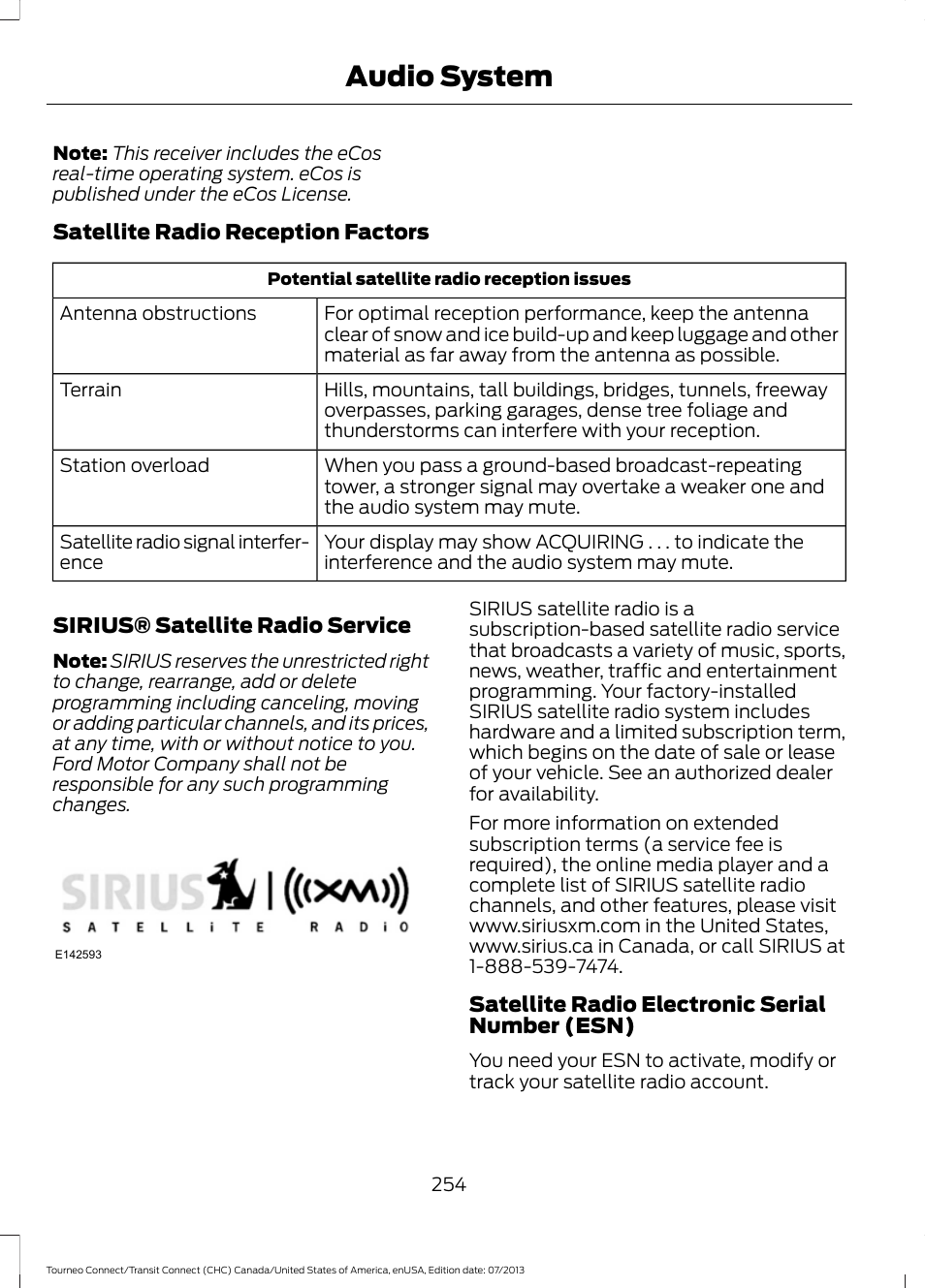 Audio system | FORD 2014 Transit Connect v.2 User Manual | Page 257 / 404