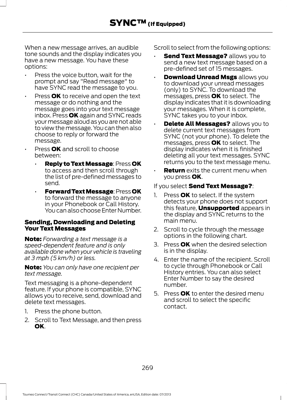 Sync | FORD 2014 Transit Connect v.2 User Manual | Page 272 / 404