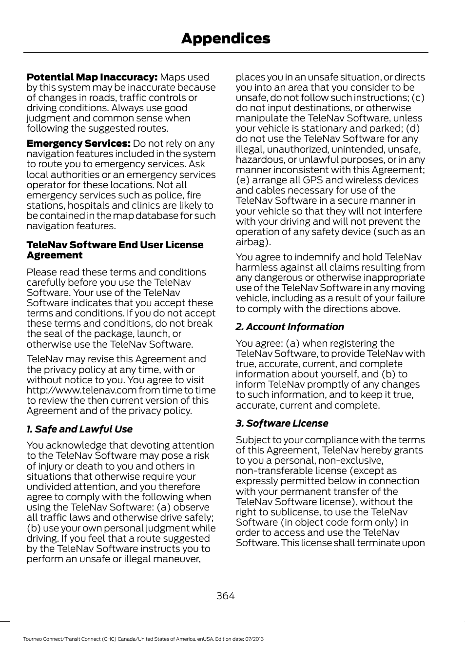 Appendices | FORD 2014 Transit Connect v.2 User Manual | Page 367 / 404