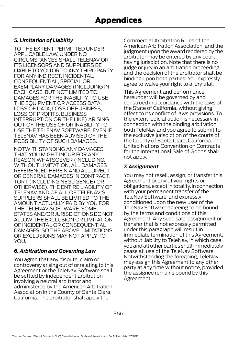 Appendices | FORD 2014 Transit Connect v.2 User Manual | Page 369 / 404